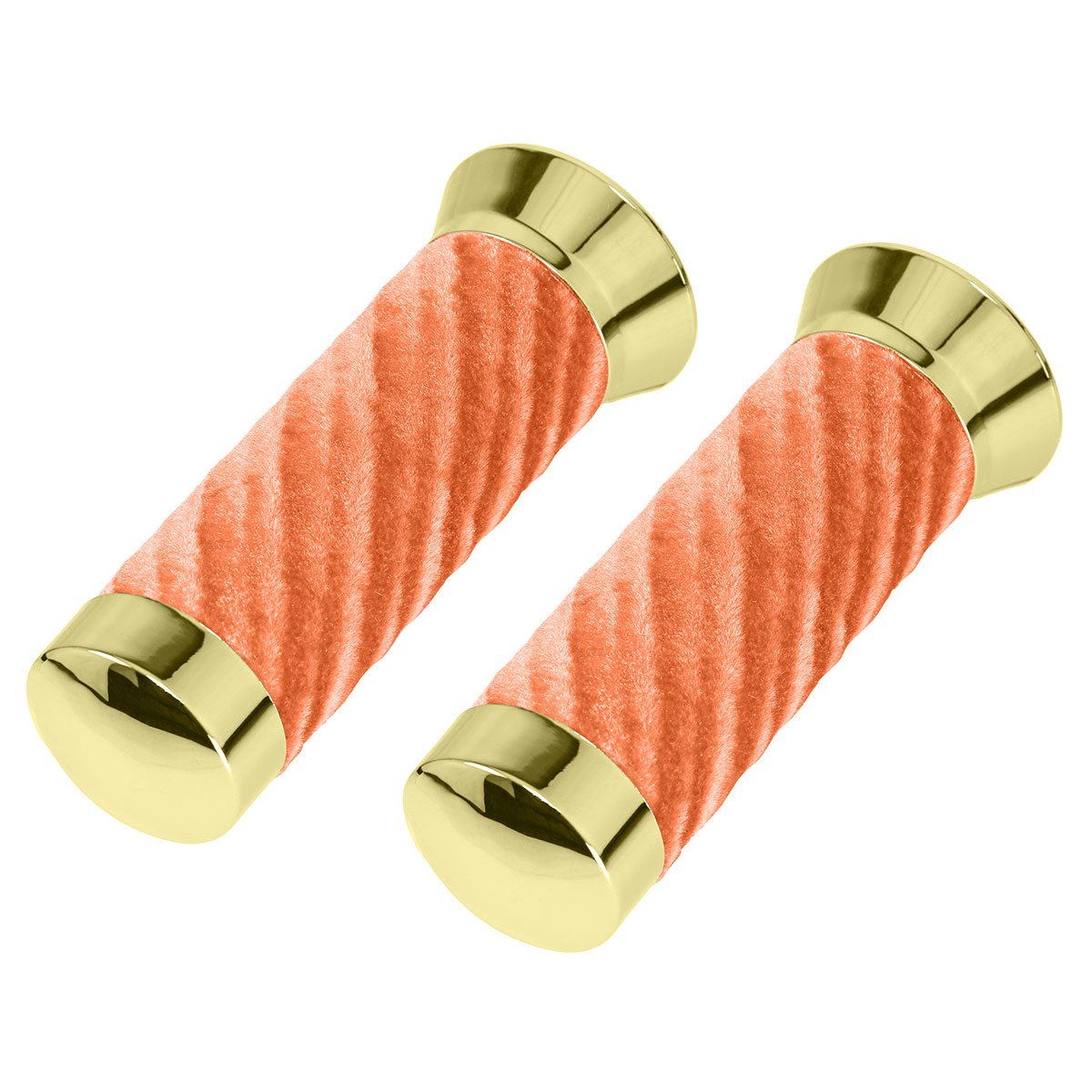 Custom Swirl Velour Grips 7/8 long 130mm Gold/Orange.